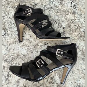 Franco Sarto Black Strappy Heels